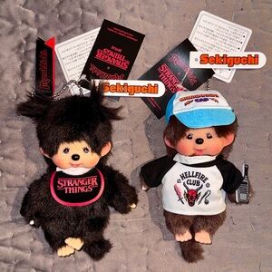 Stranger Things Monchhichi Plush Set Hellfire Club Netflix Sekiguchi Japan New